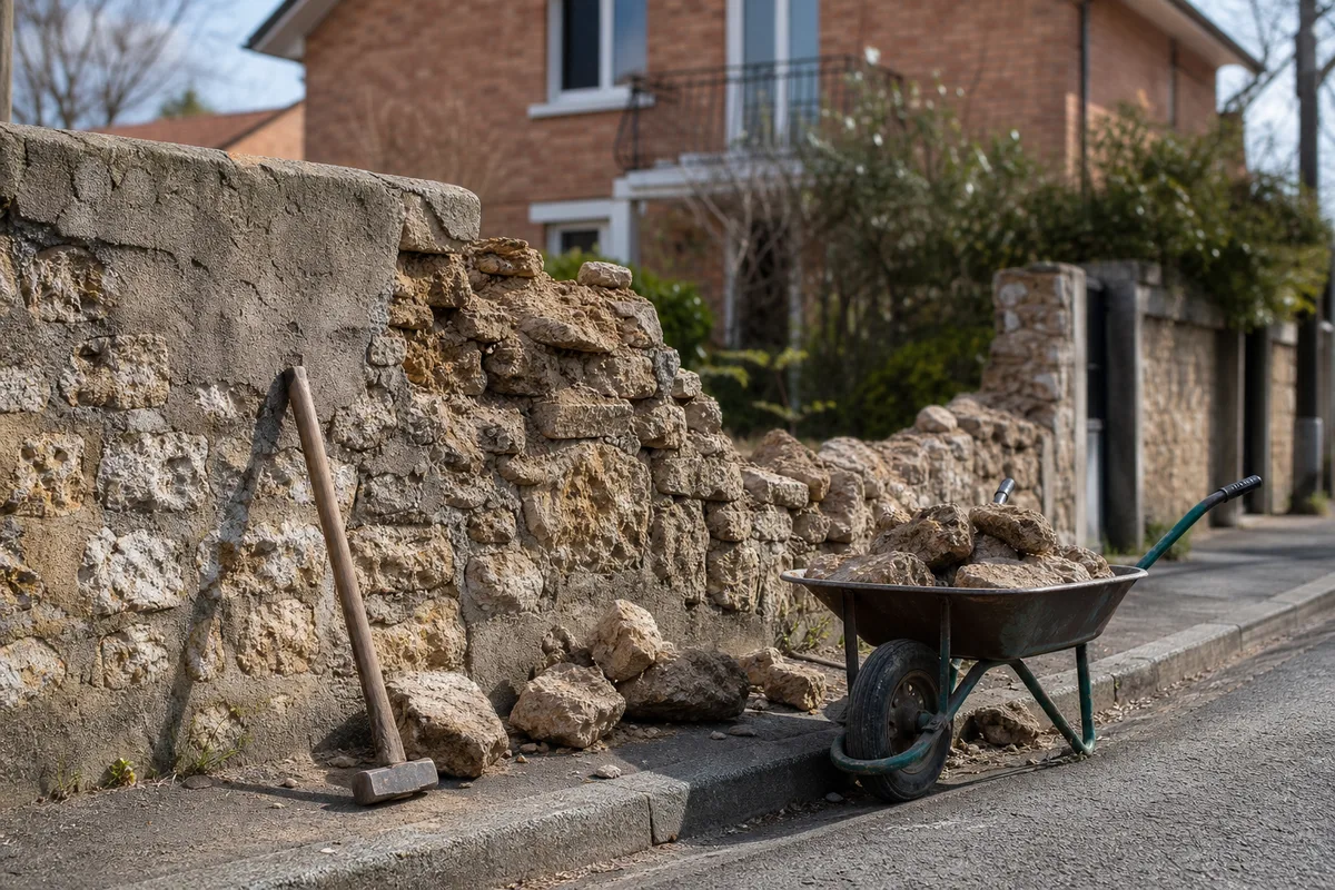 Démolition d'un mur de clôture : démarches, permis et prix